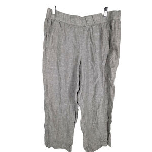 J. Jill Pure Jill Linen Cropped Pants Sage Green Size Medium Beachy Coastal